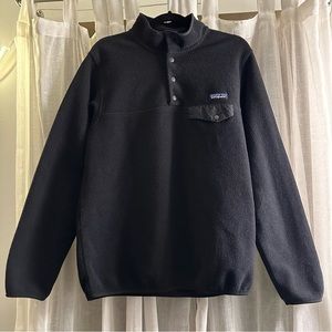 VINTAGE Patagonia Synchilla, half-snap pullover fleece; Black- size M/L